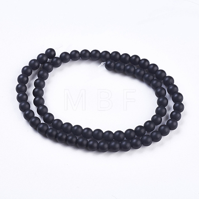 Synthetic Black Stone Bead Strands X-G-R345-6mm-38-1-1
