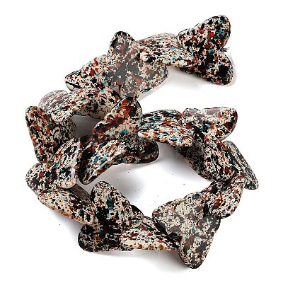 Spray Printed Synthetic Turquoise Beads Strands TURQ-P002-04A-02-1