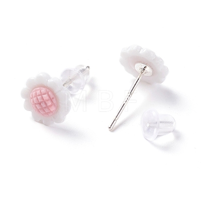 Sunflower Resin Stud Earrings Set for Girl Women EJEW-D278-02S-1