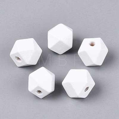 Spray Painted Wood European Beads WOOD-F017-07D-1