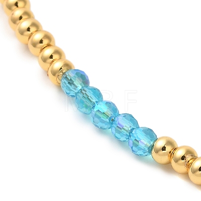 Rack Plating Brass and Glass Bead Necklaces NJEW-C056-02G-02-1