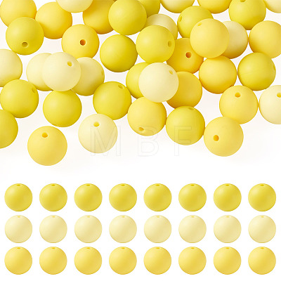 45Pcs 3 Colors Round Silicone Focal Beads SIL-TAD0001-01D-1