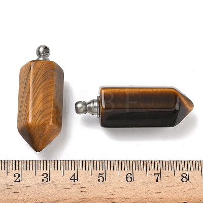 Natural Tiger Eye Perfume Bottle Pendants G-H332-09P-02-1