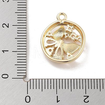 Brass Pave Clear Cubic Zirconia Pendants KK-Z061-19G-1