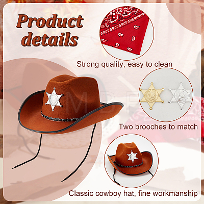 Cosplay Western Cowboy Accessories Sets AJEW-FG0003-10-1