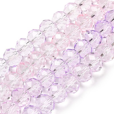 Transparent Painted Glass Beads Strands DGLA-A034-T8mm-A05-1