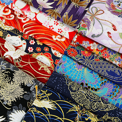 Dragon Pattern Cotton Fabric DIY-WH0579-96A-1