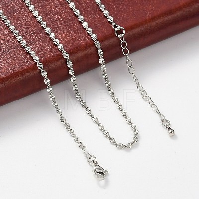 Brass Singapore Chains Necklaces for Women NJEW-D302-36P-1