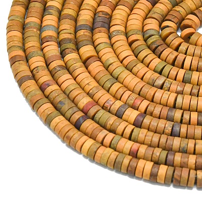 Natural Yellow Ocean Jasper Beads Strands G-P575-B32-4x1mm-1