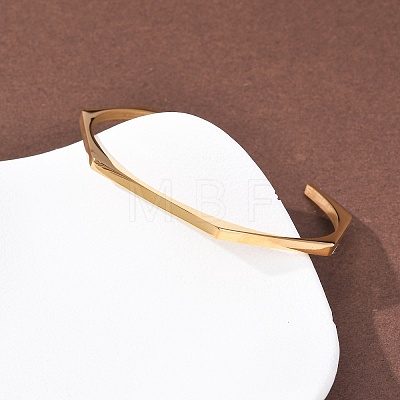 304 Stainless Steel Cuff Bangles BJEW-P373-01G-1