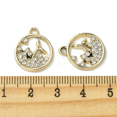 UV Plating Alloy Rhinestone Pendants FIND-B039-02G-06-1