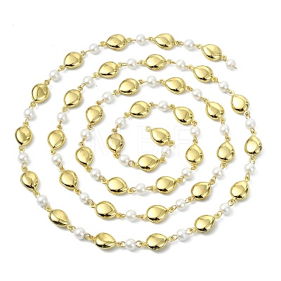 1M Handmade 304 Stainless Steel Teardrop Link Chains AJEW-JB01615-01-1