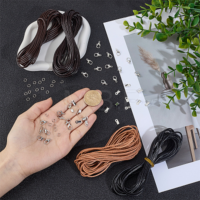 DIY Cowhide Cord Necklaces Bracelets Making Kits DIY-CL0002-45-1
