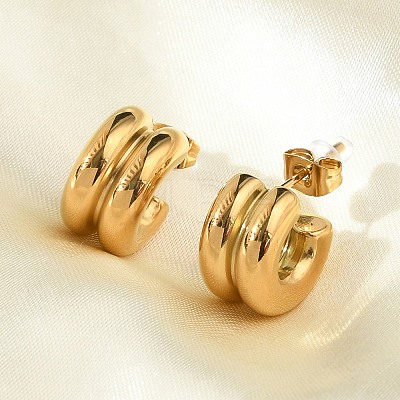 304 Stainless Steel Stud Earrings EJEW-U051-02G-1