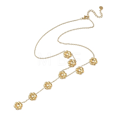 304 Stainless Steel Micro Pave Cubic Zirconia Lariat Necklaces for Women SA-CBA4051-03G-1
