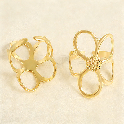 304 Stainless Steel Cuff Open Rings for Women QR2883-2-1