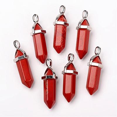 Natural Red Jasper Double Terminated Pointed Pendants G-F295-04D-1