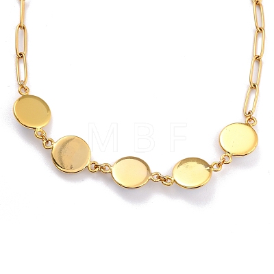 Brass Enamel Evil Eye Link Chain Necklaces NJEW-P256-02-1