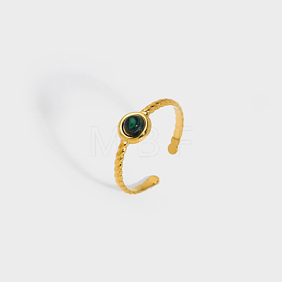 Round Synthetic Malachite Ring RE0244-2-1