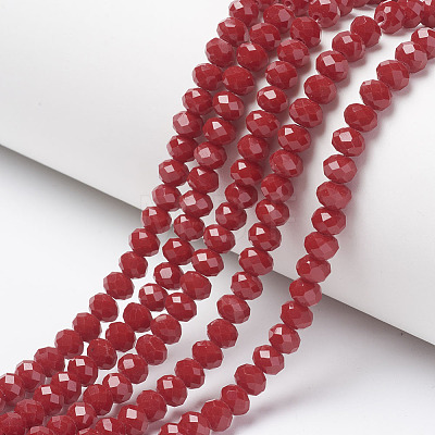 Opaque Solid Color Glass Beads Strands X1-EGLA-A034-P4mm-D02-1