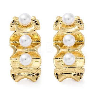 Brass Stud Earrings EJEW-R016-25G-1