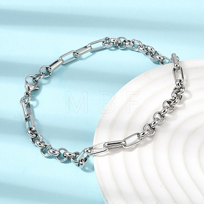 304 Stainless Steel Link Chain Bracelet & Necklace Jewelry Sets SJEW-L199-17P-1