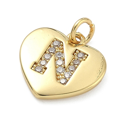Brass Micro Pave Clear Cubic Zirconia Pendants KK-D229-01G-14-1