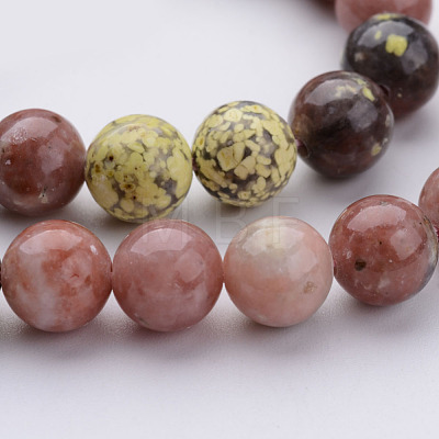 Natural Plum Blossom Jasper Beads Strands G-K152-07-8mm-1