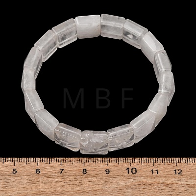 Natural Quartz Crystal Beaded Stretch Bracelets for Unisex G-K303-02O-1