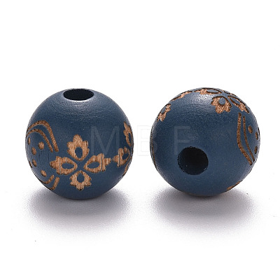 Painted Natural Wood Beads WOOD-N006-03B-07-1