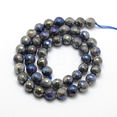 Electroplate Natural Labradorite Beads Strands X-G-L150-14mm-01-1