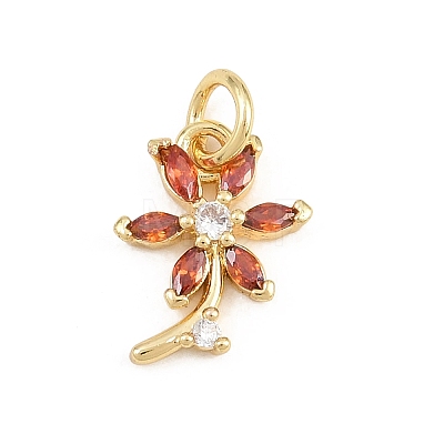 Brass Micro Pave Colorful Cubic Zirconia Charms KK-E798-02B-G-1