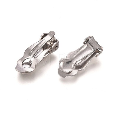 Tarnish Resistant 304 Stainless Steel Clip-On Earrings Findings X-STAS-Q185-01-1