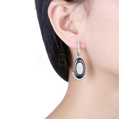 Trendy Sterling Silver Hoop Earrings EJEW-BB30001-A-1
