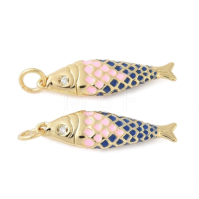 Brass Enamel Pendants KK-B148-14G-08-1