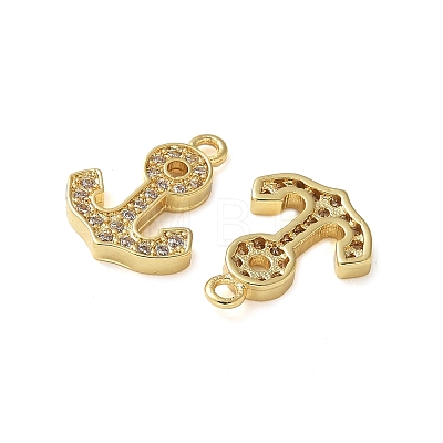 Brass Micro Pave Cubic Zirconia Charms KK-C086-12G-02-1