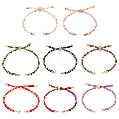 8Pcs Polyester Braided Round Cord Slider Bracelet Making MAK-TA0001-39A-1
