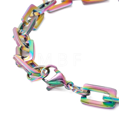 Vacuum Plating Rectangle 201 Stainless Steel Chain Bracelets BJEW-N240-06M-1