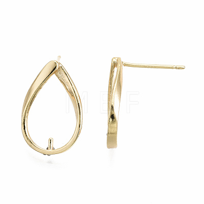 Brass Stud Earring Findings KK-T056-134G-NF-1