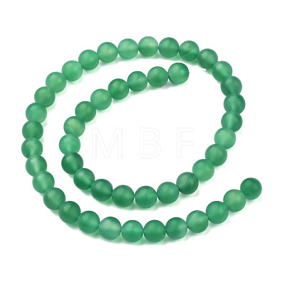 Natural Green Onyx Agate Beads Strands G-P001-16-1