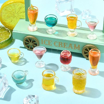 45Pcs 9 Styles Wine Transparent Resin Cabochons CRES-CJZ0009-02-1