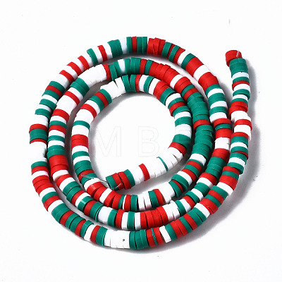 Handmade Polymer Clay Beads Strands CLAY-R089-4mm-091-1