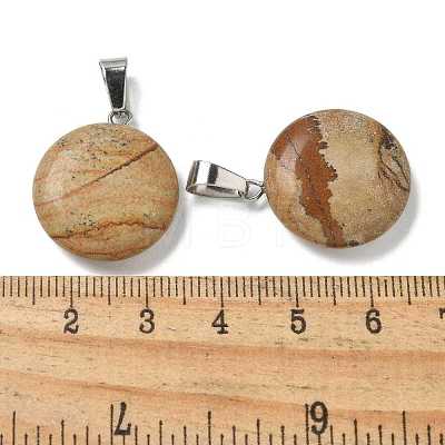 Natural Picture Jasper Pendants G-B127-14P-05-1