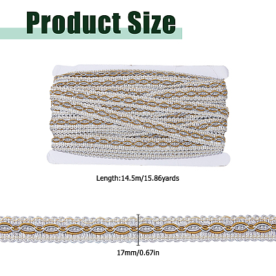 14.5M Polyester Lace Trim Ribbon OCOR-WH0101-244B-1