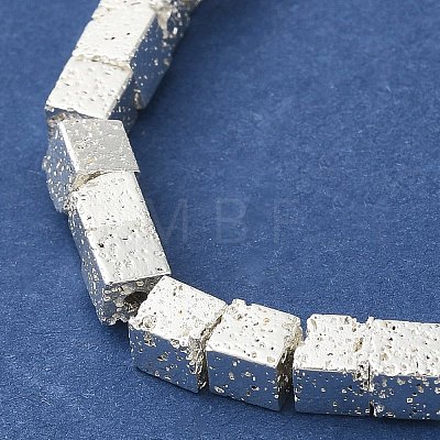 Electroplated Natural Lava Rock Beads Strands G-L606-E02-01F-1