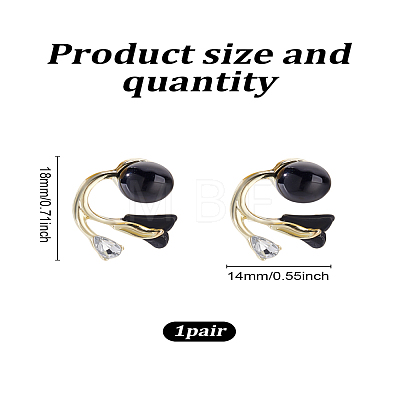 1 Pair Flower Zinc Alloy Clear Cubic Zirconia Stud Earrings EJEW-LP0007-094B-1