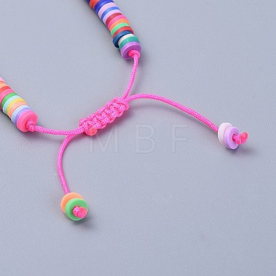 Handmade Polymer Clay Heishi Beads Kids Braided Bracelets BJEW-JB04319-M-1