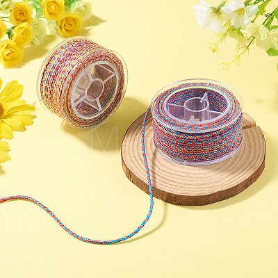 2 Rolls 2 Colors 11M Braided Nylon Chinese Knot Cord WCOR-TA0001-02A-1
