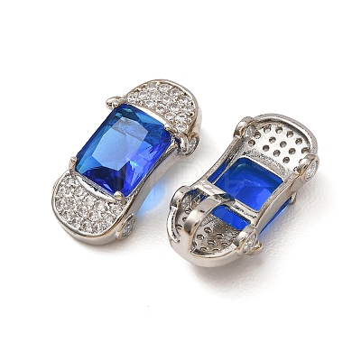 Brass Pave Blue Cubic Zirconia Pendants CU-CBADD64-15P-1