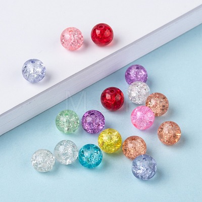Transparent Crackle Glass Beads CCG-R001-8mm-M-1